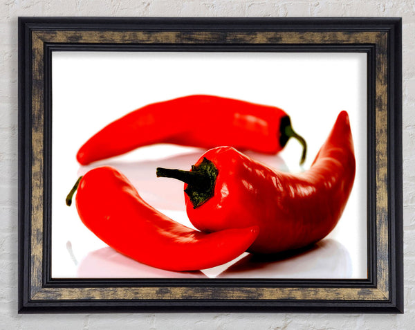 Red Pepper Trio Framed Print