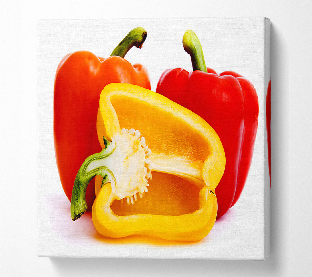  A Canvas Print of Pepper Halves Canvas Wall Art