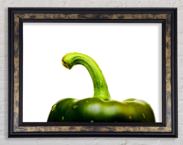 Green Pepper Head Framed Print