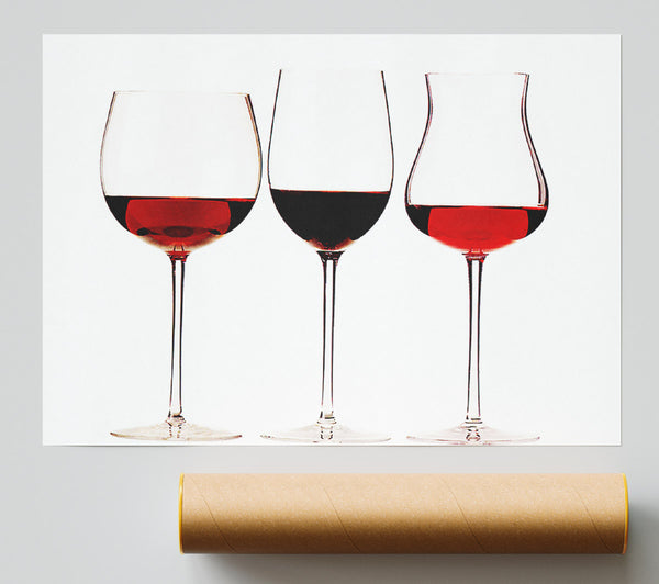 Red Wine Glasses Giclee Print