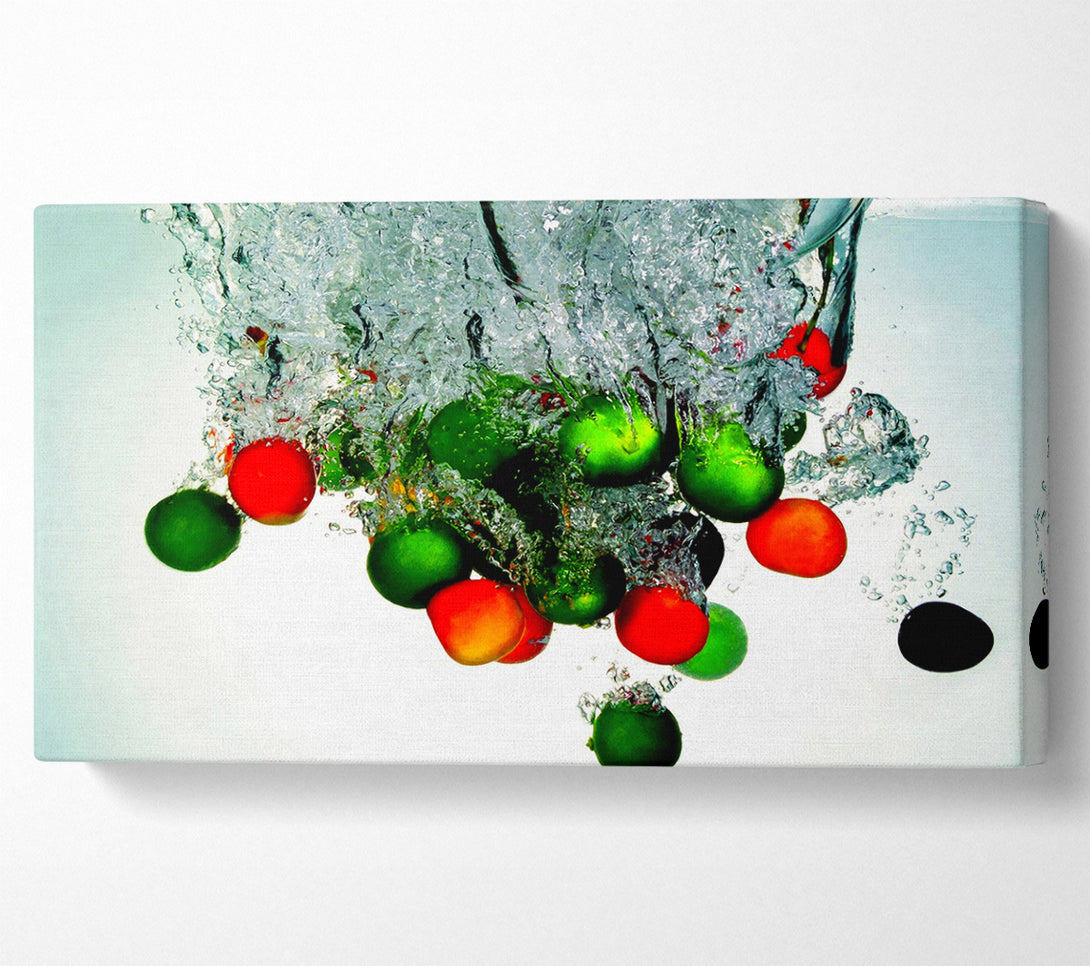  A Canvas Print of Water Splash Fruit Canvas Print