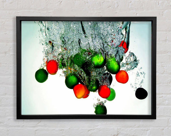 Water Splash Fruit Framed Print