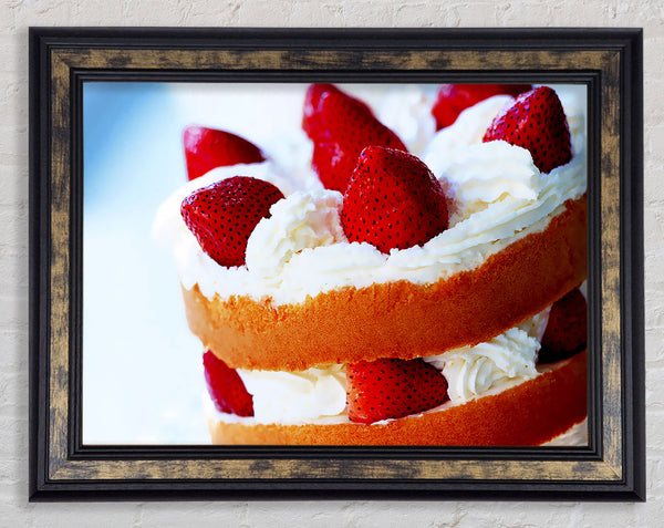 Strawberry Cream Cake Framed Print