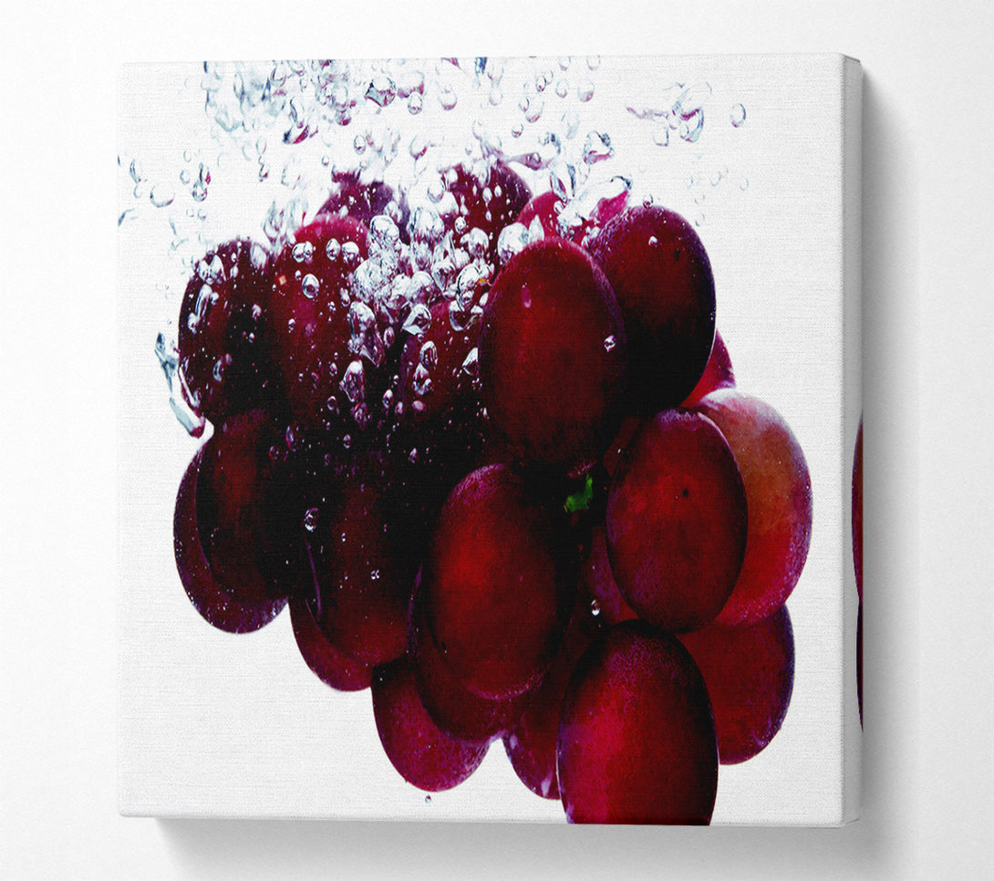  A Canvas Print of Water Splash Grapes Canvas Print