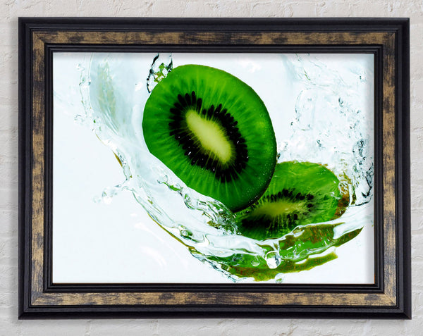 Kiwi Splash Framed Print