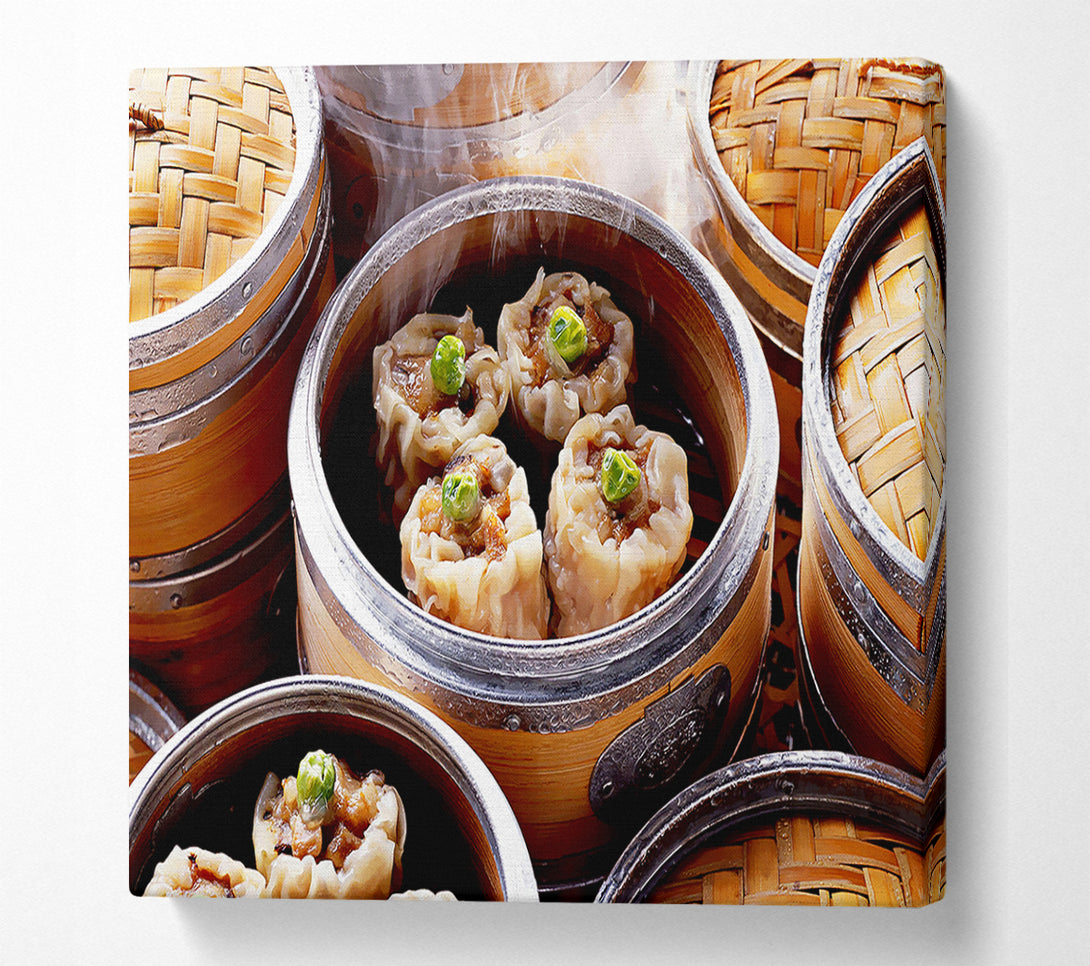  A Canvas Print of Steaming Dimsum Canvas Wall Art