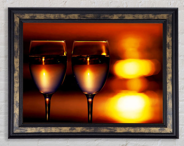 Sunset Wine Lovers Framed Print