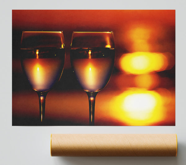 Sunset Wine Lovers Poster