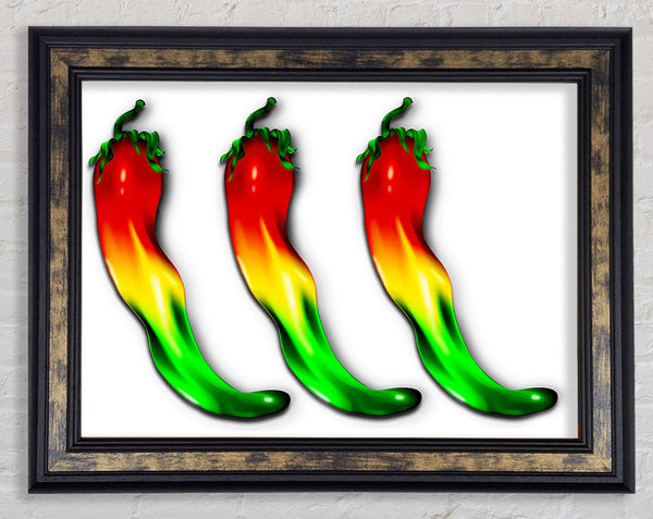 Chilli Trio Framed Print