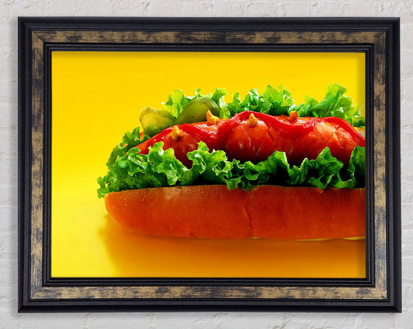 Hot Dog With Everything Framed Print