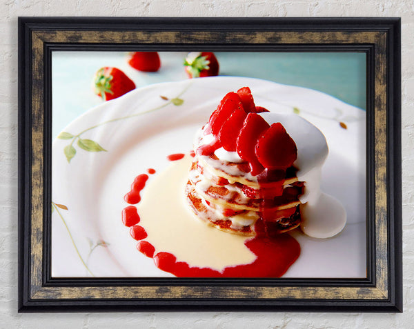 Strawberry Pancakes Framed Print