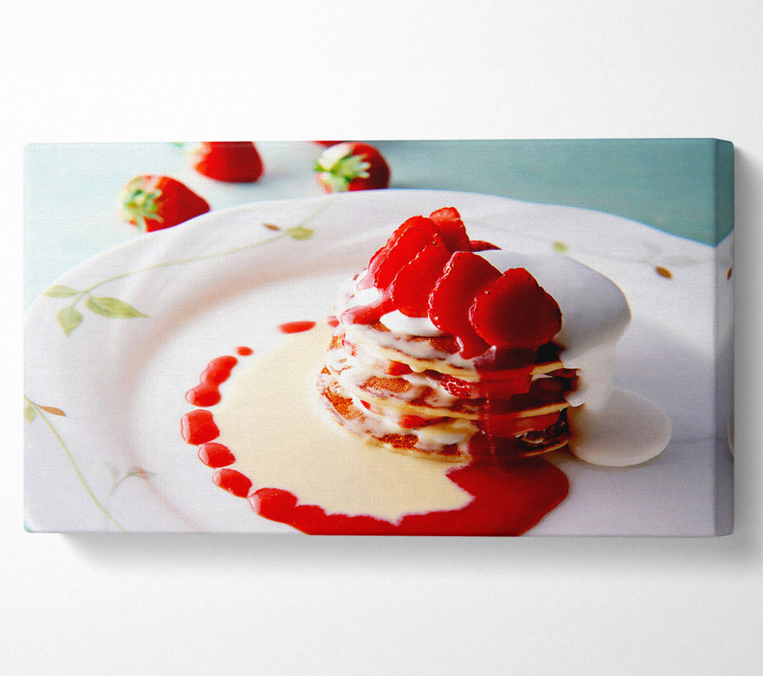  A Canvas Print of Strawberry Pancakes Canvas Print