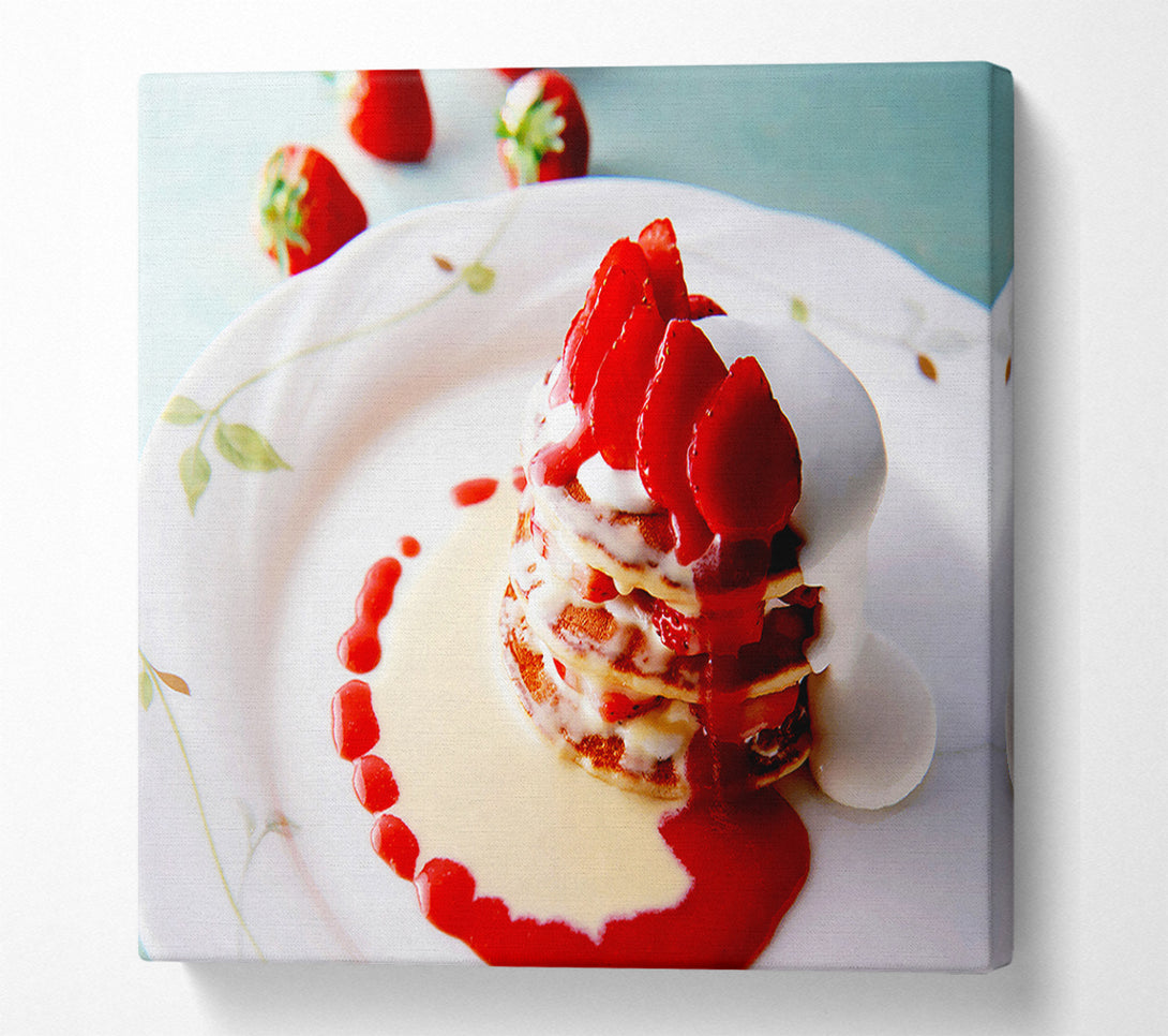  A Canvas Print of Strawberry Pancakes Canvas Print