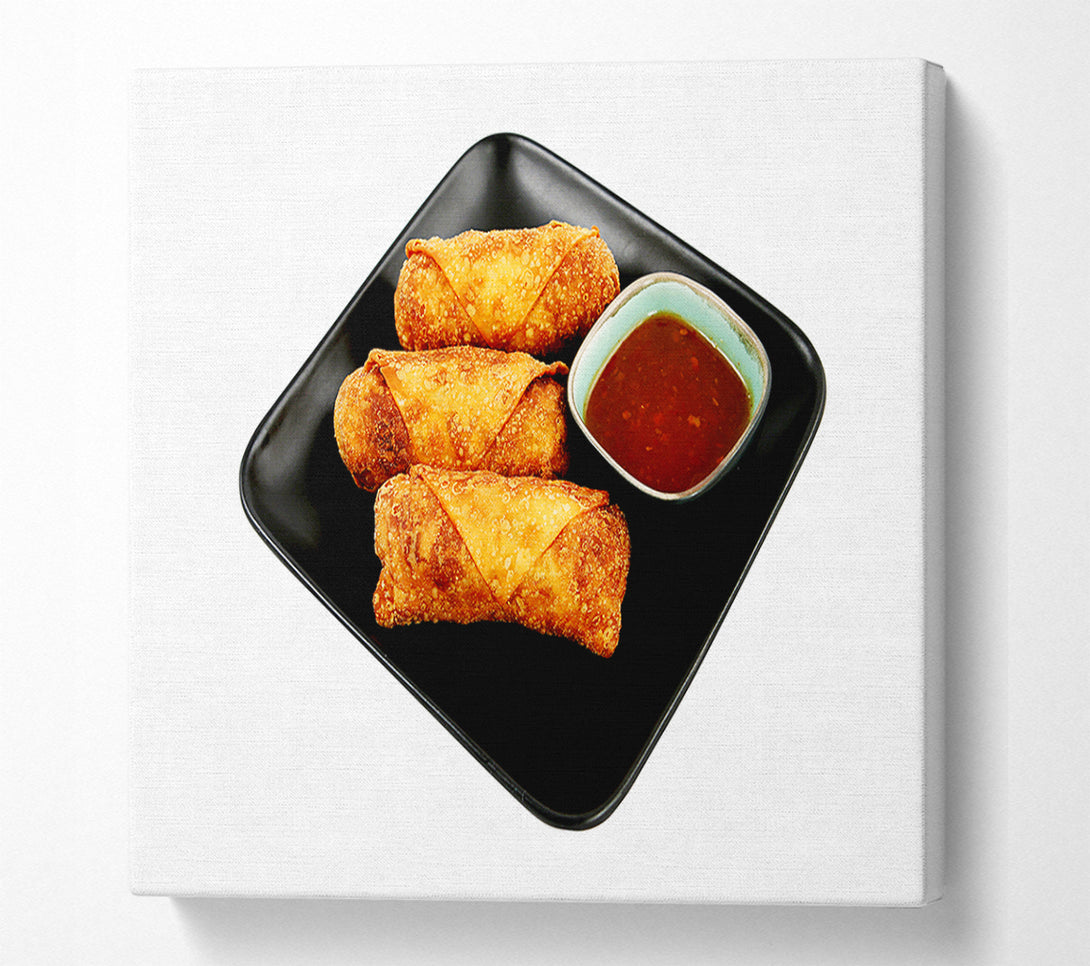  A Canvas Print of Spring Roll Dips Canvas Print