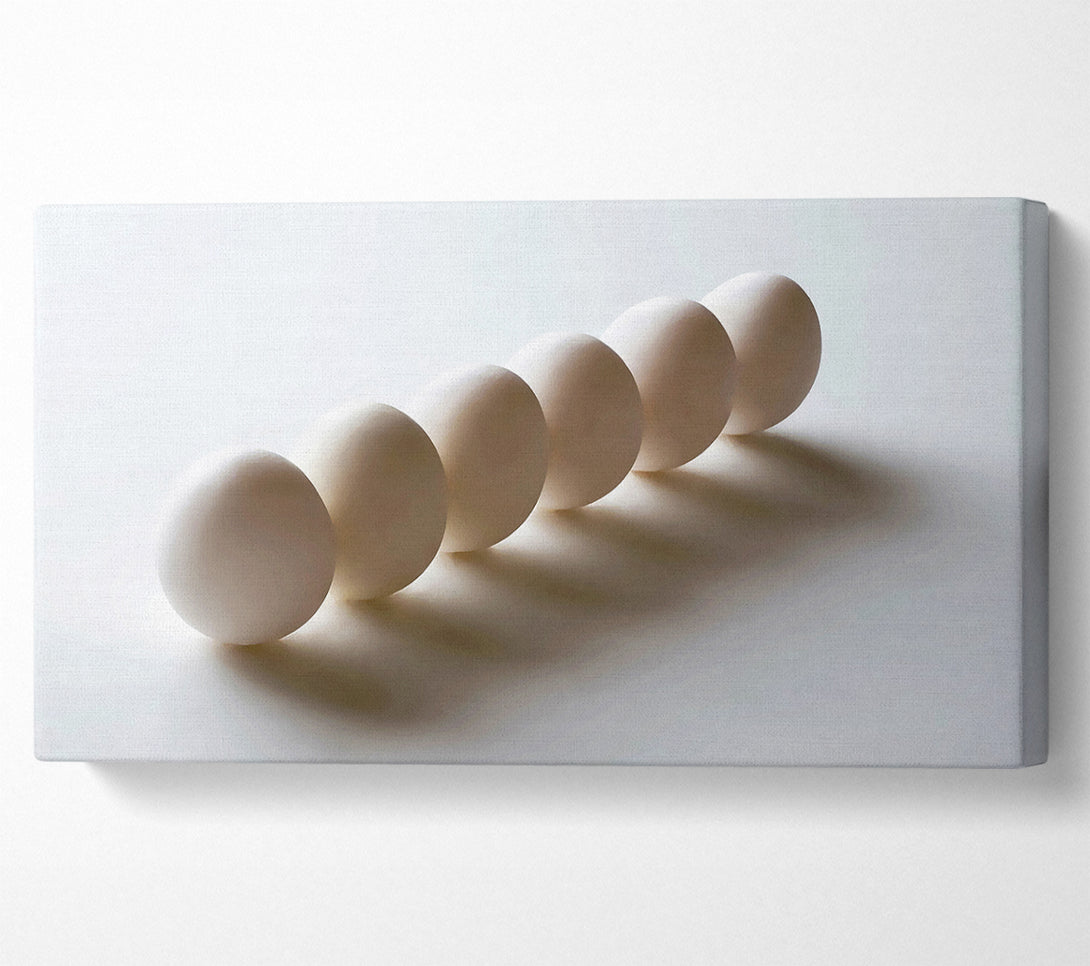  A Canvas Print of White Eggs Marching Canvas Art
