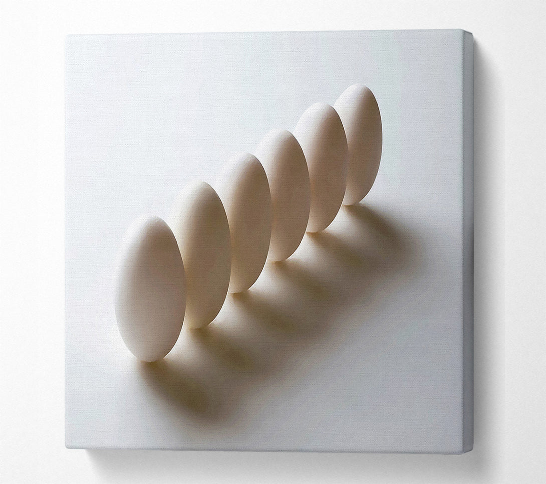  A Canvas Print of White Eggs Marching Canvas Art