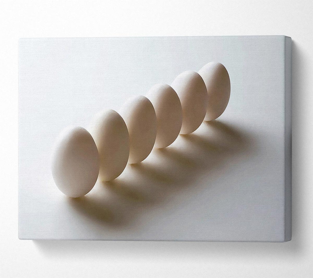  A Canvas Print of White Eggs Marching Canvas Art