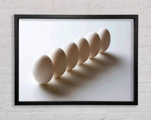 White Eggs Marching Framed Print