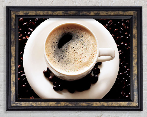 Black Coffee Froth Framed Print