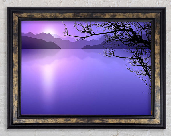 Calm Lilac Lake Framed Print
