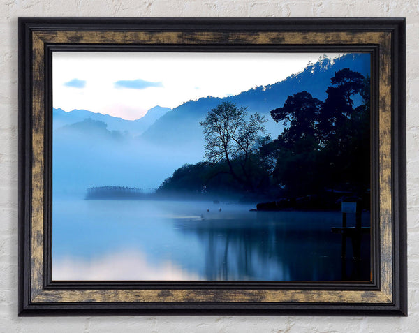 Early Morning Blue Lake Framed Print