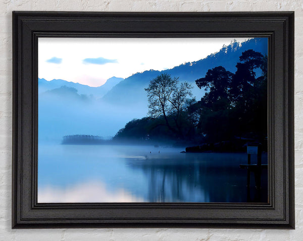 Early Morning Blue Lake Framed Print