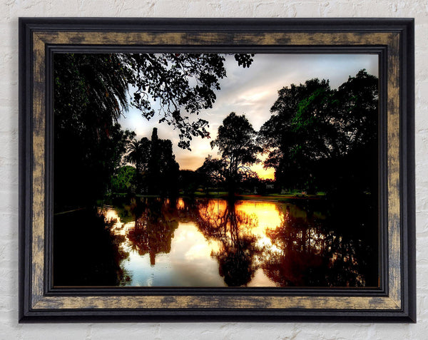 Sunset Reflection On Water Framed Print