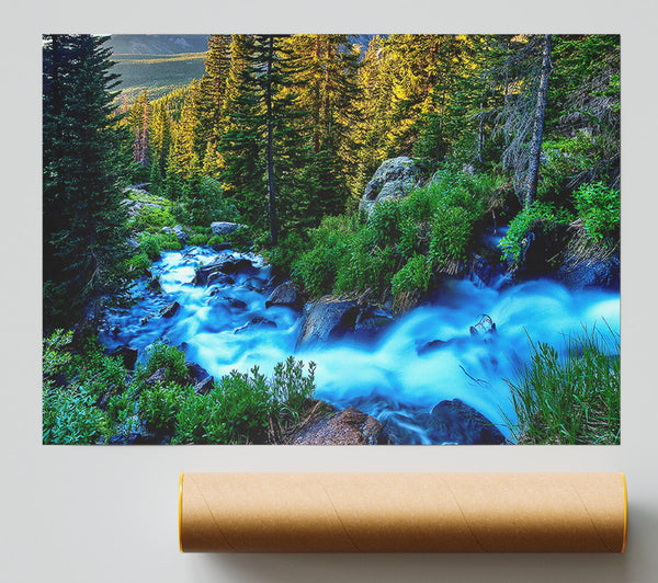 The Movement Of The Mountain Lake Print