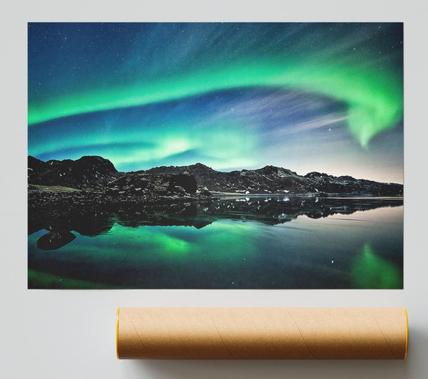 Aurora Green Skies Poster