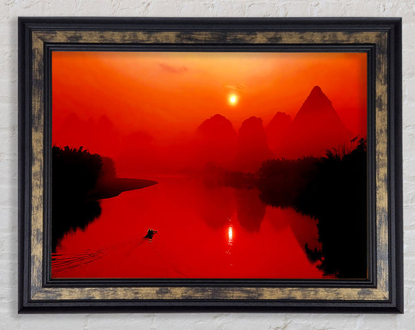 Red Paradise Lake Framed Print