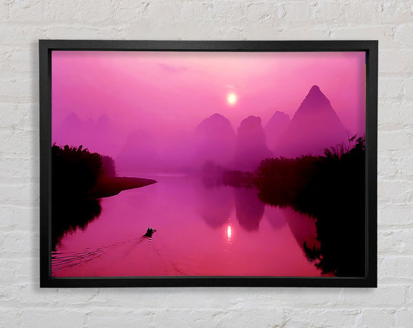 Pink Paradise Lake Framed Print