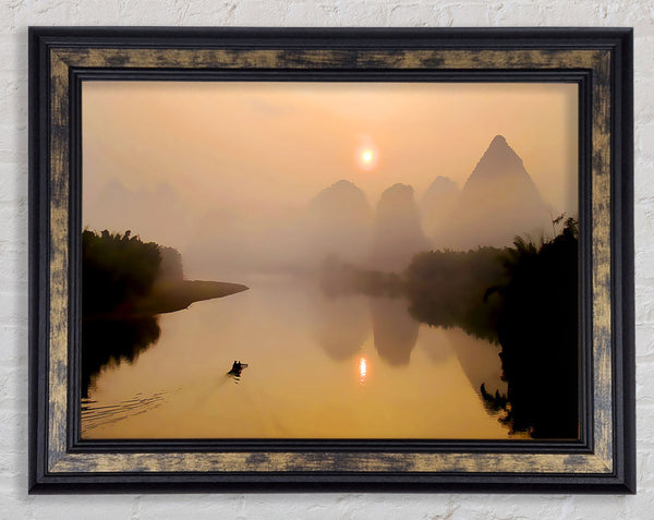 Calm Paradise Lake Framed Print