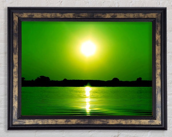 Green Lake Sun Framed Print
