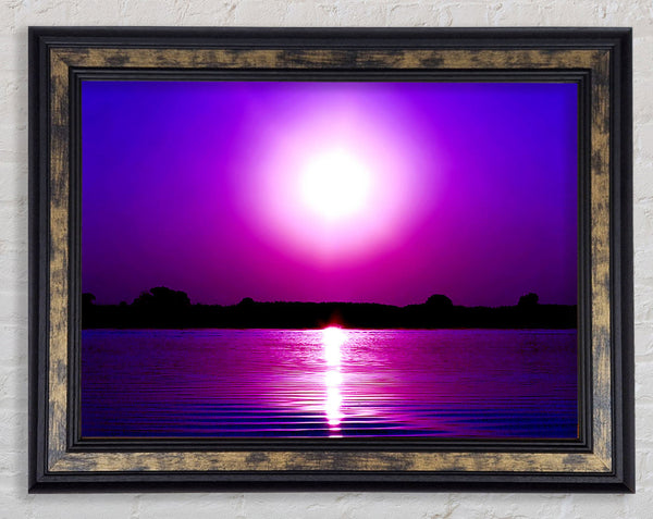 Cerise Lake Sun Framed Print