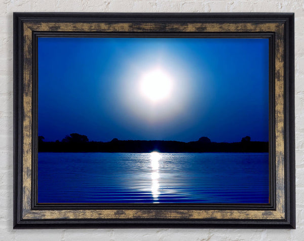 Blue Lake Sun Framed Print