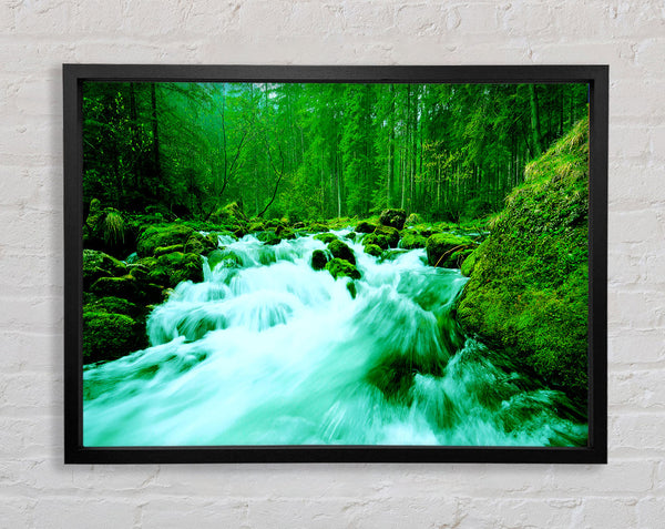 The Green Woodland River Framed Print