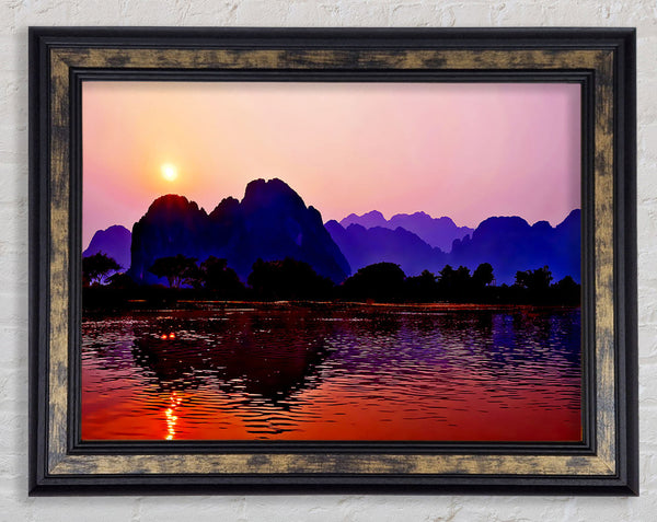 Purple Mountains At Sunrise Framed Print