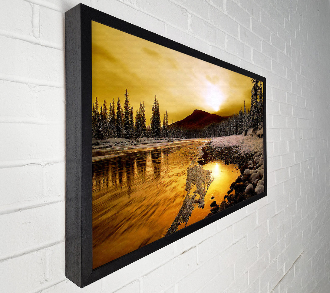  A Canvas Print of Stunning Golden Lake Canvas Art