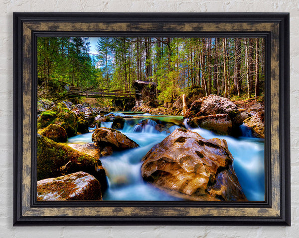 Secluded River Retreat Framed Print