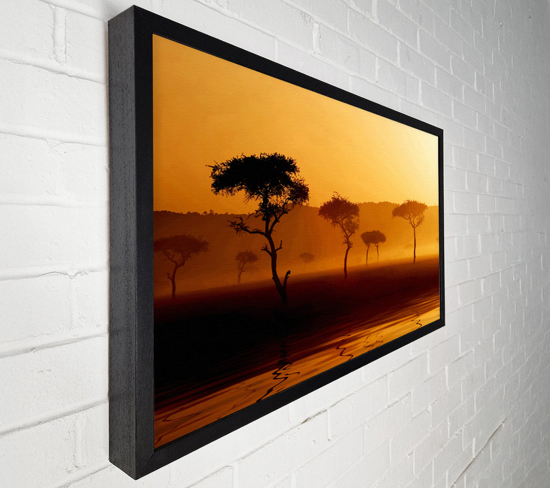  A Canvas Print of Misty Sunrise Lake Canvas Print