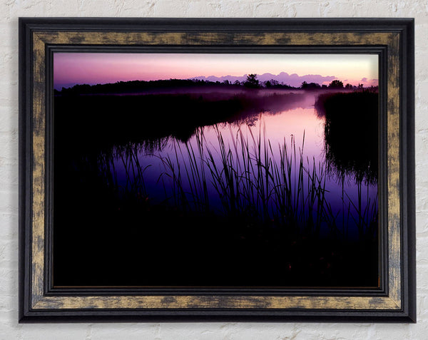 Pink River Calm Framed Print