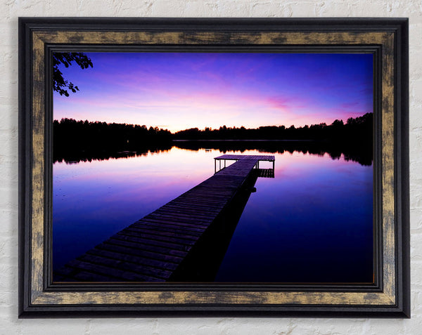 Purple Pier Calm Framed Print