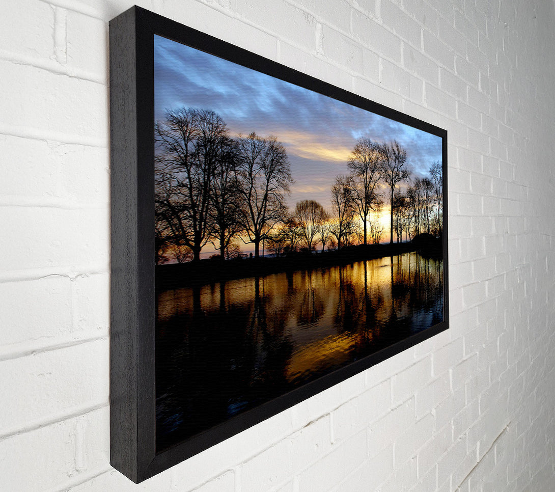  A Canvas Print of Woodland Lake At First Light Canvas Wall Art