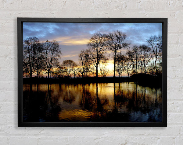 Woodland Lake At First Light Framed Print