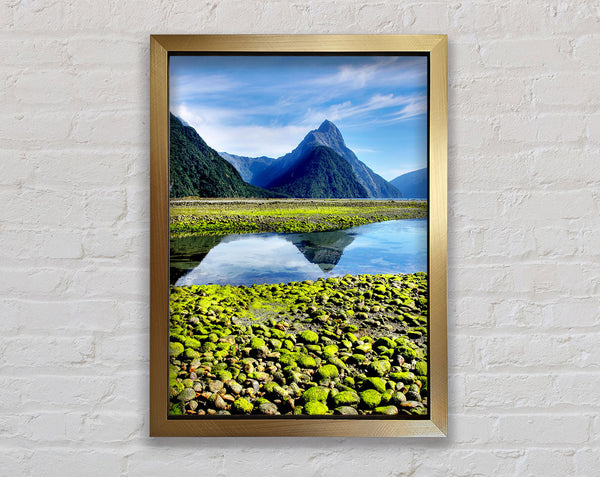 Mountain Peak Lake Framed Print