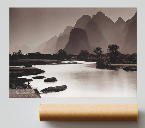 Brown Mountain Paradise Giclee Print