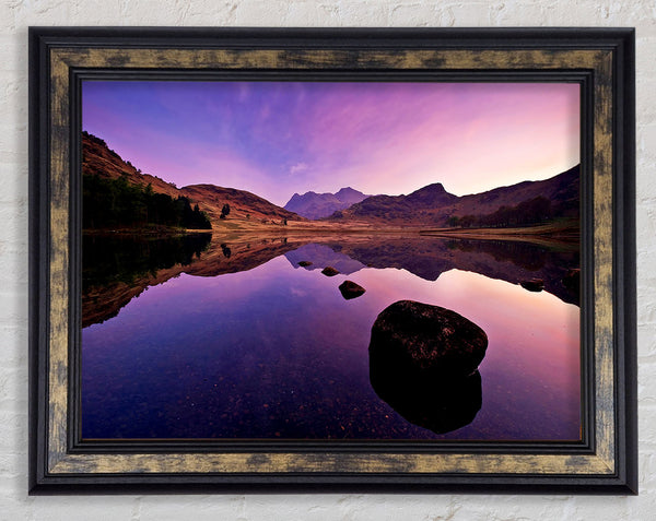 Lake Mountain Reflections Framed Print