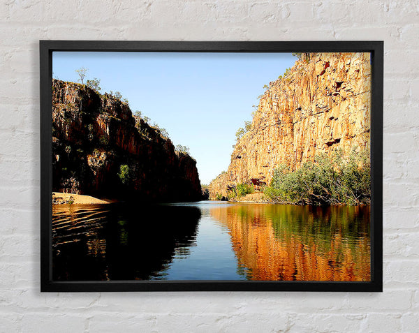 River Canyon Reflection Framed Print