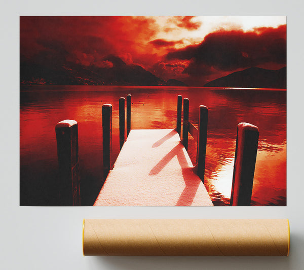 The Red Boardwalk River Print