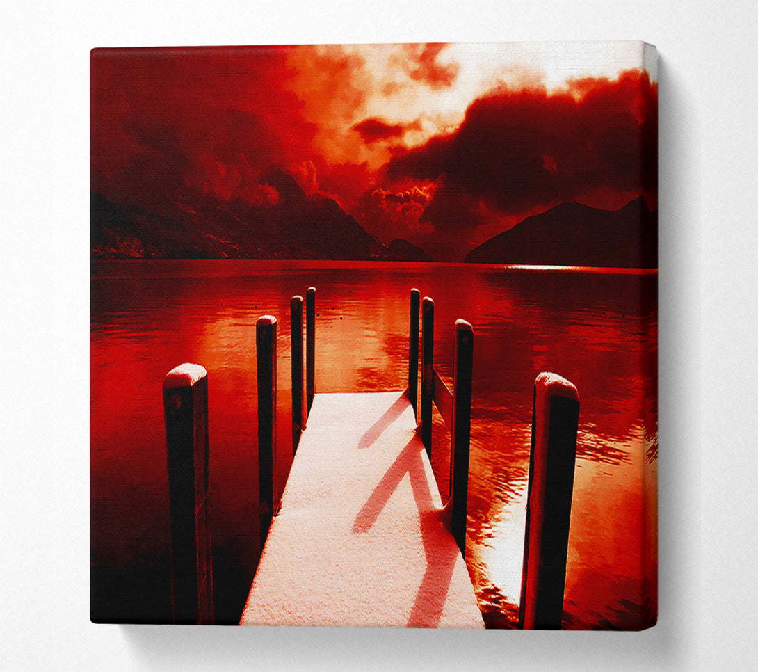  A Canvas Print of The Red Boardwalk River Canvas Art